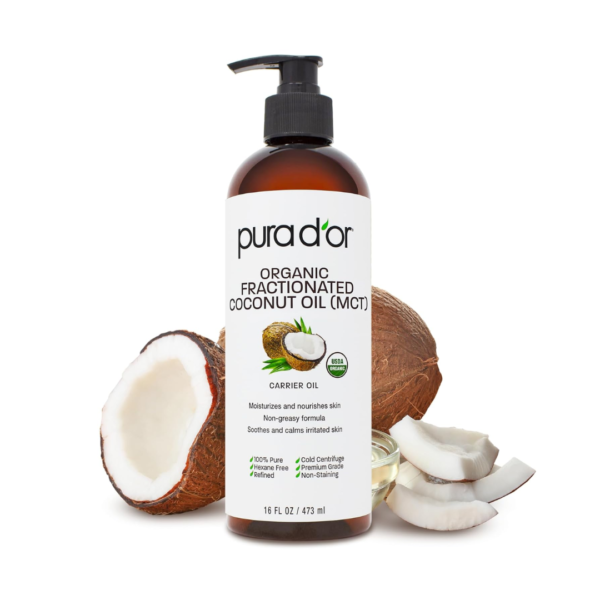 PURA D'OR 16 Oz ORGANIC Fractionated Coconut Oil